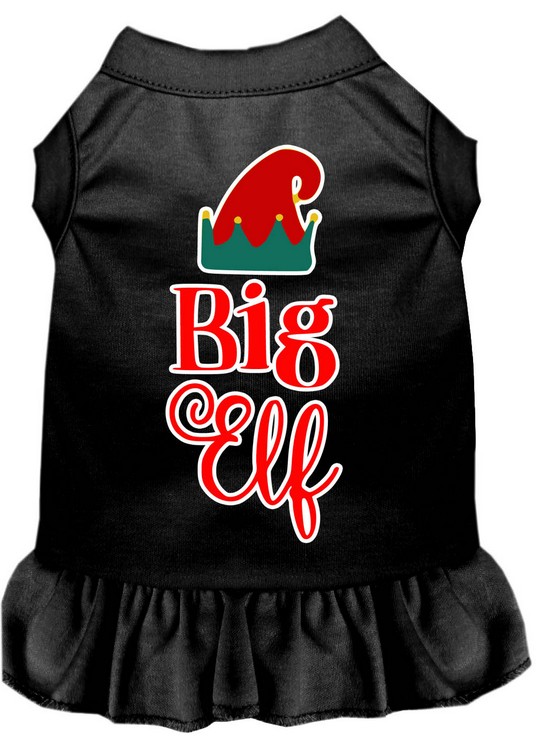 Big Elf Screen Print Dog Dress Black XS